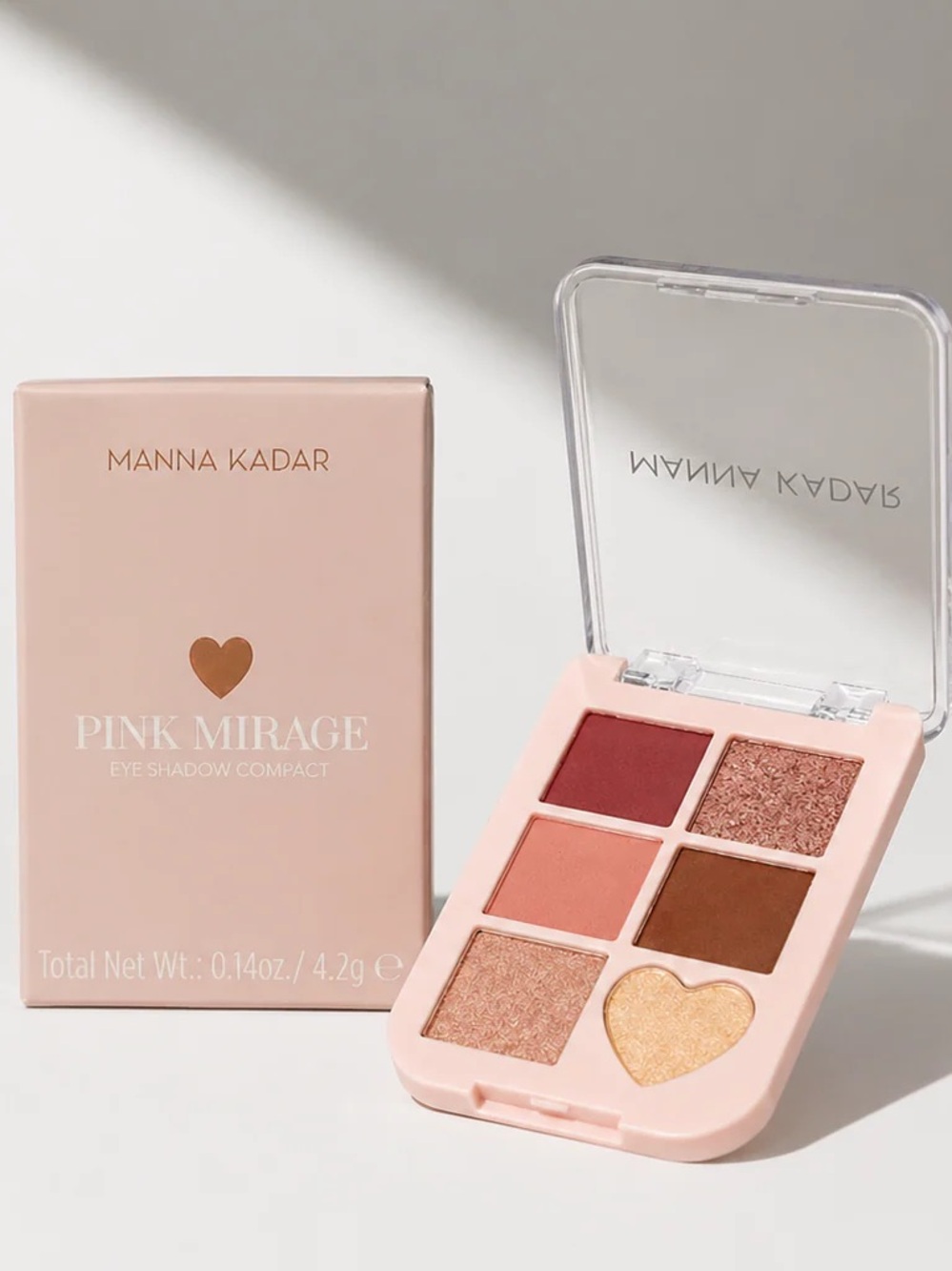 Manna Kadar Pink Mirage Eyeshadow Palette - Peachy Pink, Rose, Bronze & Gold